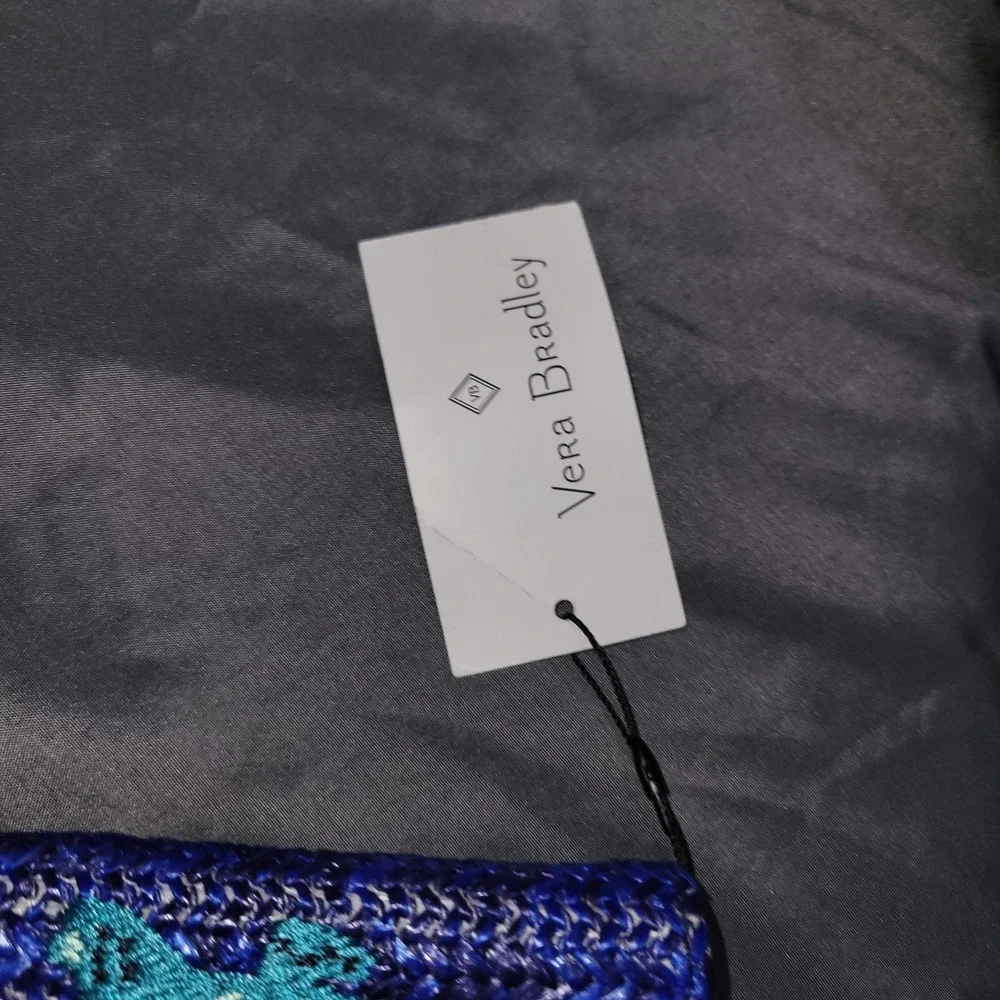Vera Bradley Straw Beach Wristlet Classic Navy Turtle Reef NWT